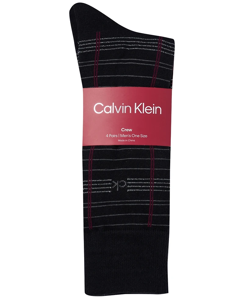 Calvin Klein Men's Rayon Dress Crew Socks, 4-Pack