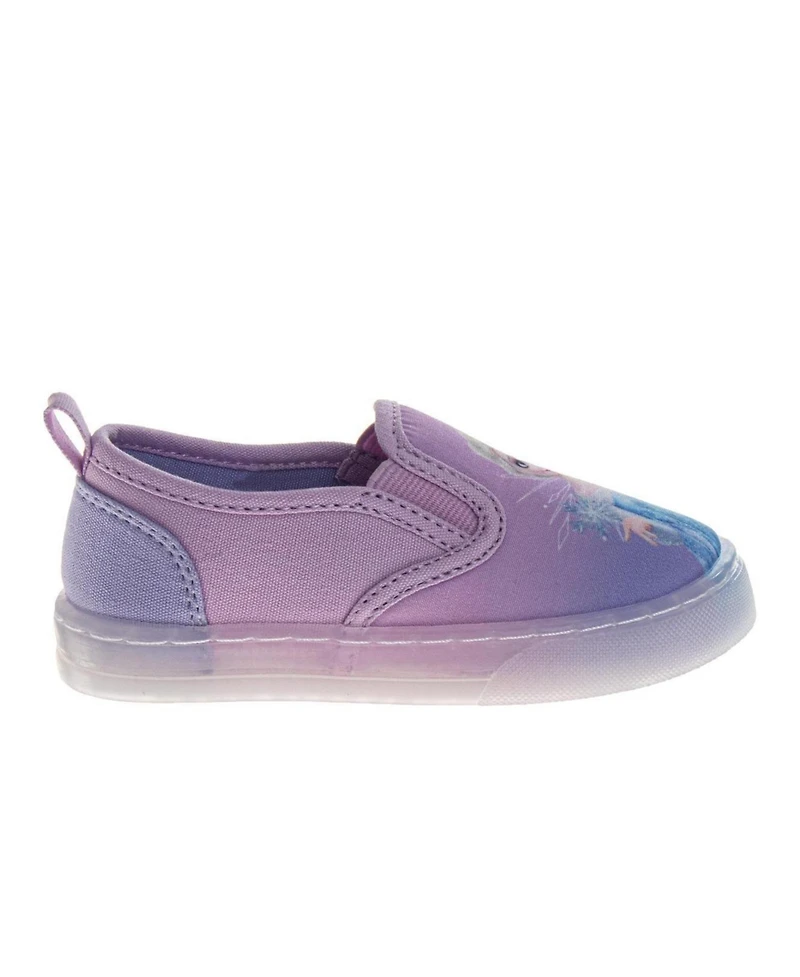 Disney Toddler Frozen Design Elsa and Anna Slip On Canvas Easy Wear Style Glitter Everyday Comfort
