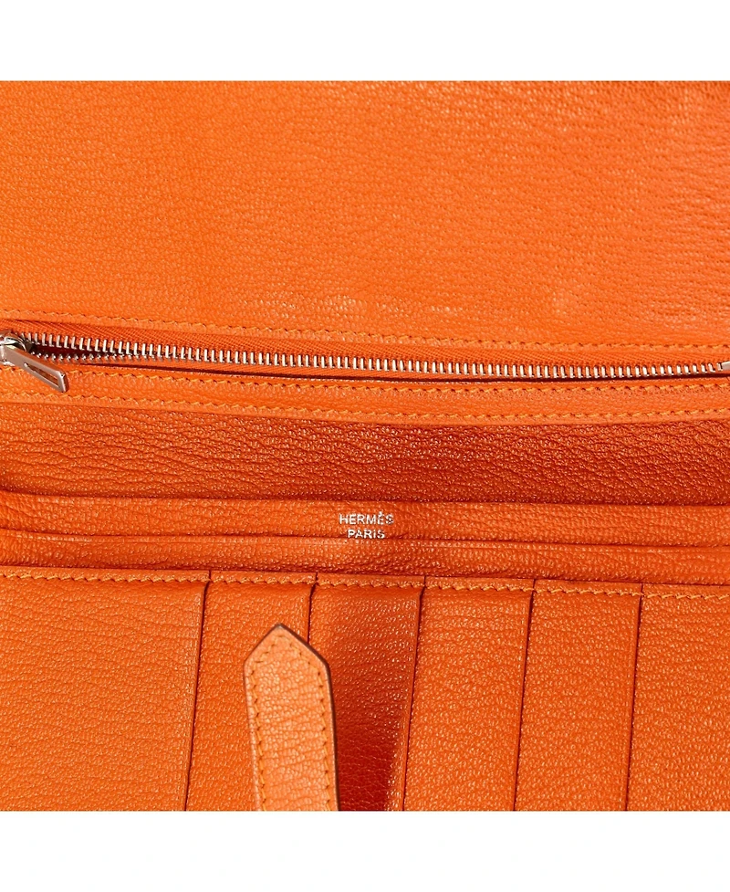 Pre-Owned HERMES Long Bearn Wallet Chevre Mysore
