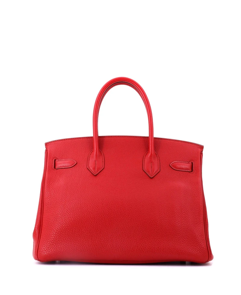 Pre-Owned HERMES Birkin 30 Handbag Red Togo with Palladium Hardware