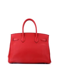 Pre-Owned HERMES Birkin 30 Handbag Red Togo with Palladium Hardware