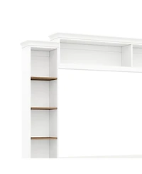 Streamdale Furniture 4-in-1 Farmhouse Tv Stand with Bookshelf for TVs Up to 70"