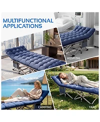 Sugift 2-Piece Folding Bed Camping Cots with Removable Cotton Mattress (2 in a set