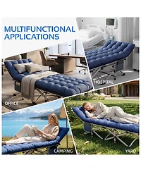 Sugift Folding Camping Cot with Removable Cotton Mattress for Office, Home and Beach, 600 lbs