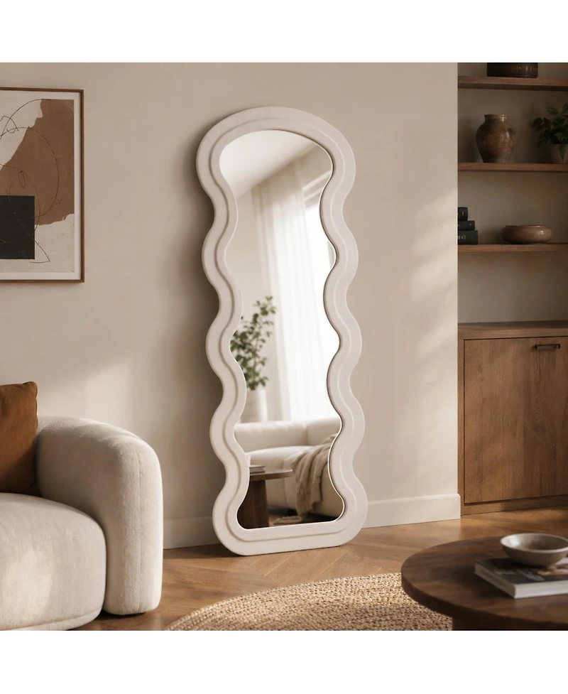 Phying Flannel Full Length Floor Mirror with Stand for Bedroom living room Hanging or Against the Wall