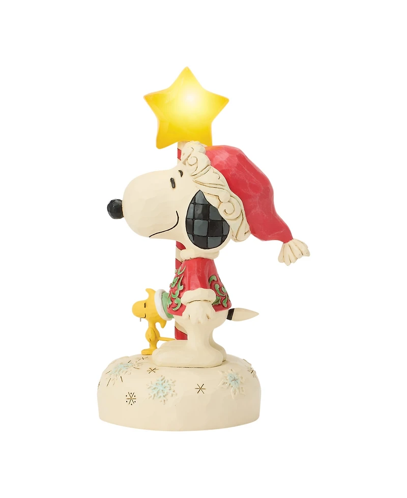 Jim Shore Peanuts Fig Snoopy with Light Up Star