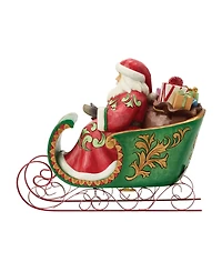 Jim Shore Heartwood Creek Fig Santa in Musical Sleigh