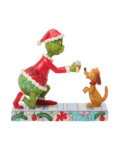 Jim Shore Grinch Fig Grinch Giving Max a Gift