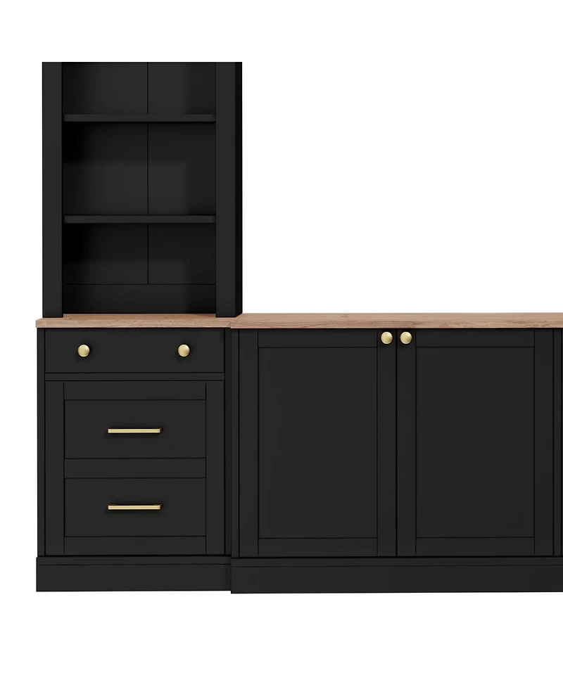 Streamdale Furniture Farmhouse Arched Entertainment Center Wall Unit for TVs Up to 70"