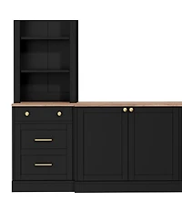 Streamdale Furniture Farmhouse Arched Entertainment Center Wall Unit for TVs Up to 70"