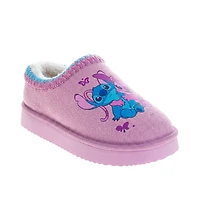 Disney Toddler Stitch and Angel Plush Lined Slippers Girls 2-13 Cozy Soft Warm Non Slip Sole Indoor Comfort