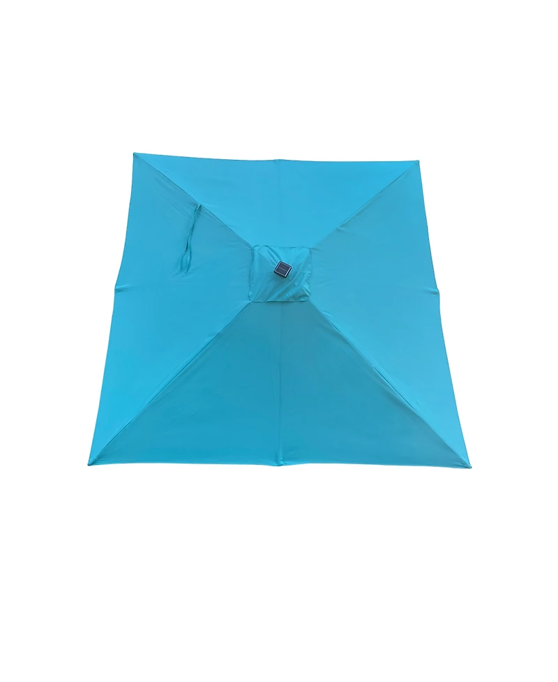 Streamdale Furniture Square 2.5x2.5M Solar Led Patio Umbrella with Crank and Base