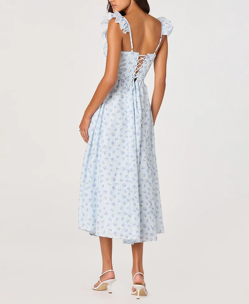 Astr the Label Women's Wedelia Eyelet Corset Midi Dress