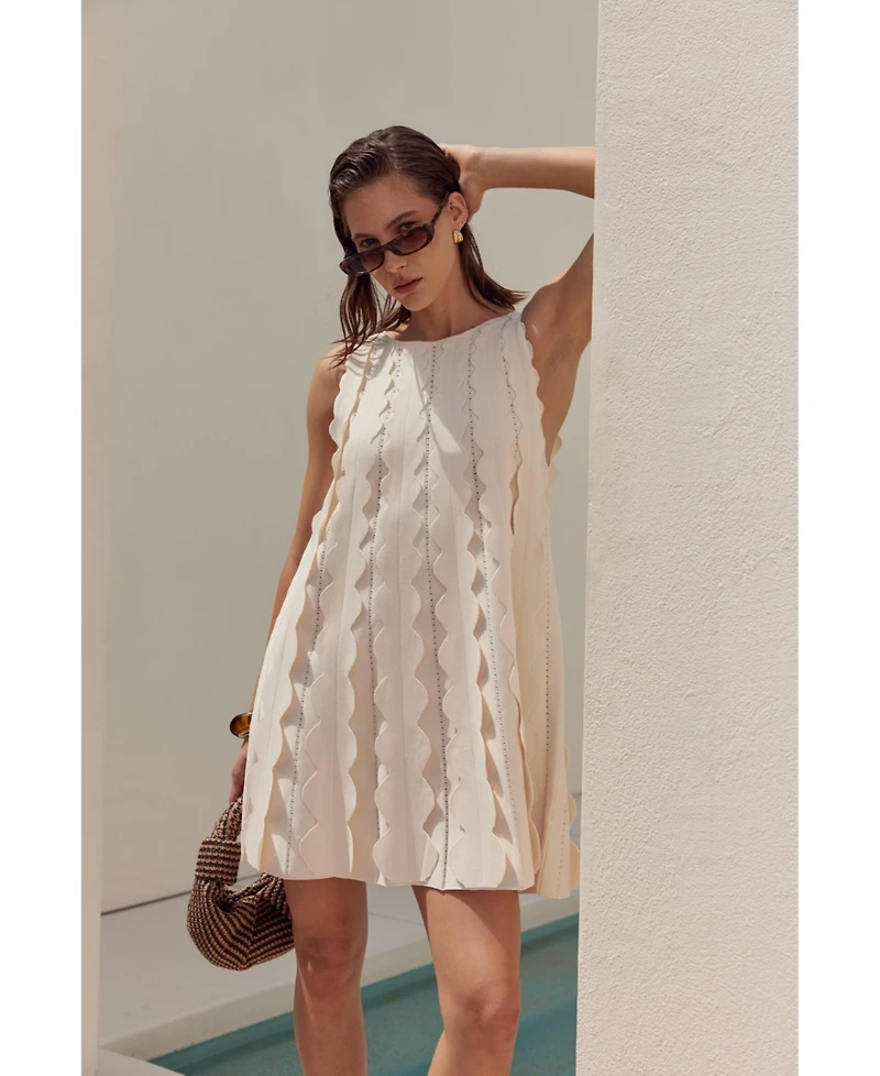 English Factory Women's Ruffled Edge Detail Mini Dress