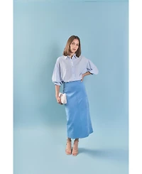 English Factory Women's Striped Volume Sleeve Shirt