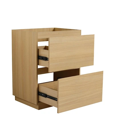 Sillysis Bathroom Vanity Cabinet Only, Freestanding Engineered Wood with 2 Drawers, Minimalist Storage for Small Bathrooms