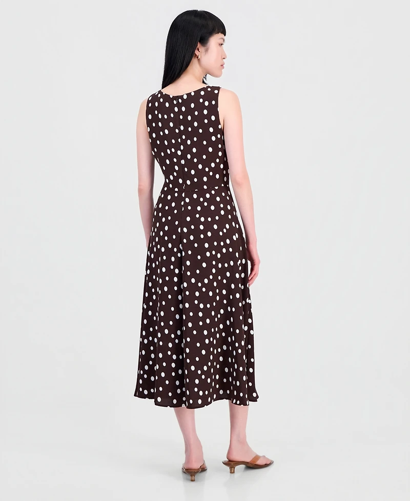 Connected Women's Printed Side-Shirred Fit & Flare Dress