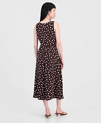 Connected Women's Printed Side-Shirred Fit & Flare Dress