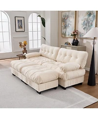 Clihome U Shaped Sectional Couches for Living Room,Modular Sofa Cloud Couch with Ottoman