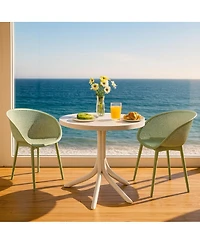 Streamdale Furniture Summer 2-Pack Pale Green Lounge Chairs and Round Table Set