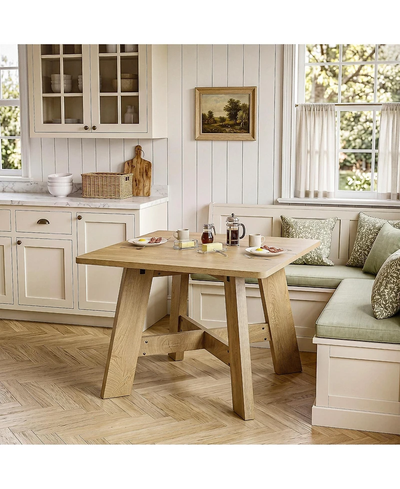 Tribesigns 39.37" Square Dining Table for 4, Small Wood Kitchen Table