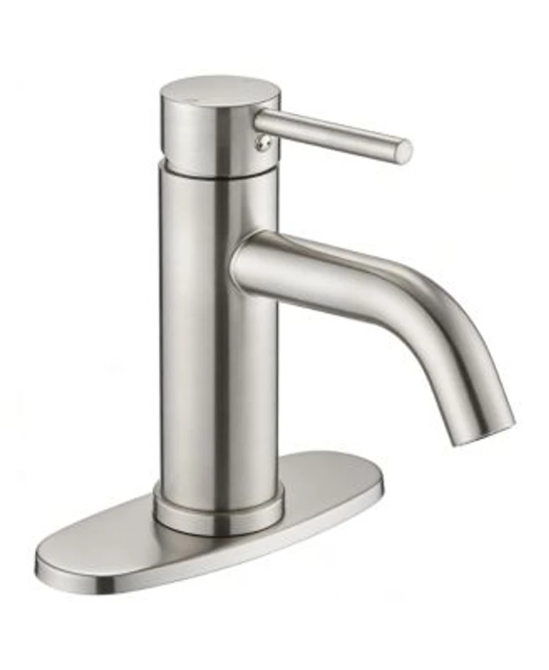 Phying Compliant Single Hole Bathroom Faucet 6.57 High Stainless Steel Waterfall Faucet Brushed Nickel