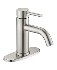 Phying Compliant Single Hole Bathroom Faucet 6.57 High Stainless Steel Waterfall Faucet Brushed Nickel