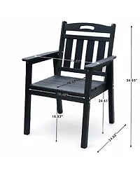 Streamdale Furniture Hdpe Outdoor Terrace Dining Chair Set