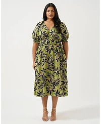 Estelle Wildleaf Cotton Midi Dress
