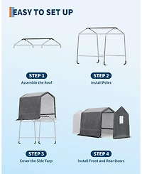 homfan 6x8 Ft Portable Outdoor Storage Shed with Roll-Up Door
