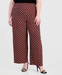 Anne Klein Plus Pull-On High-Rise Wide-Leg Pants