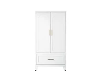 60" Tall Metal Storage Cabinet with 1 Drawer and Hanging Rod Wardrobe 2 Doors Wardrobe Closet with Shelf