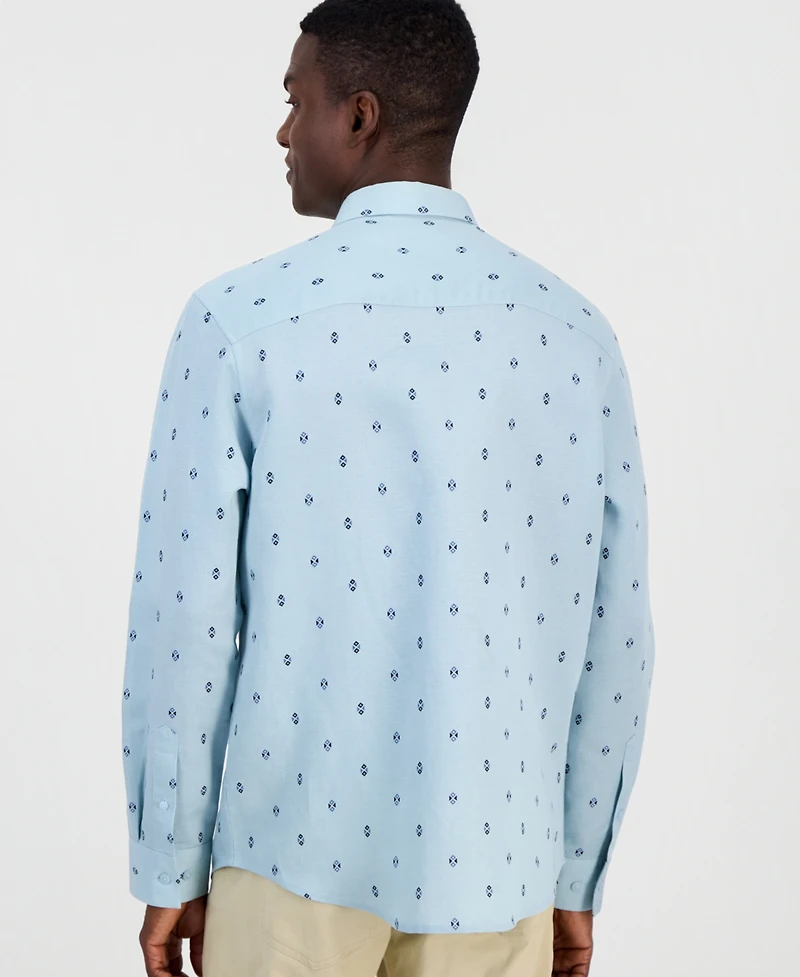 Alfani Men's Spaced Geometric Long-Sleeve Woven Shirt, Macy's Exclusive - Siimple Geo