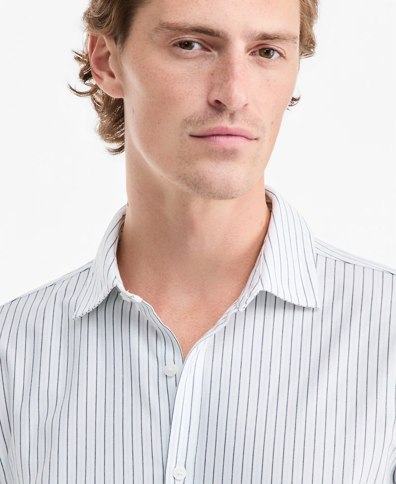 Alfani Men's Edge Tech Long-Sleeve Shirt, Macy's Exclusive - Stripe