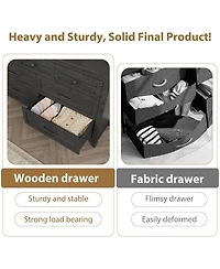 gaomon 7 Drawer Dresser, 54" Wide Wooden Storage Chest, Modern Mdf Closet Organizer for Bedroom, Living Room, Entryway