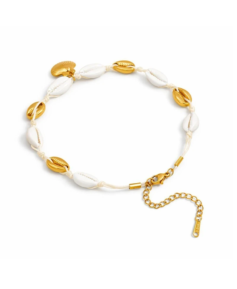 Rebl Jewelry Mixed Shell Chain Anklet