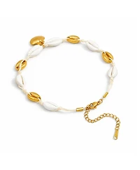 Rebl Jewelry Mixed Shell Chain Anklet