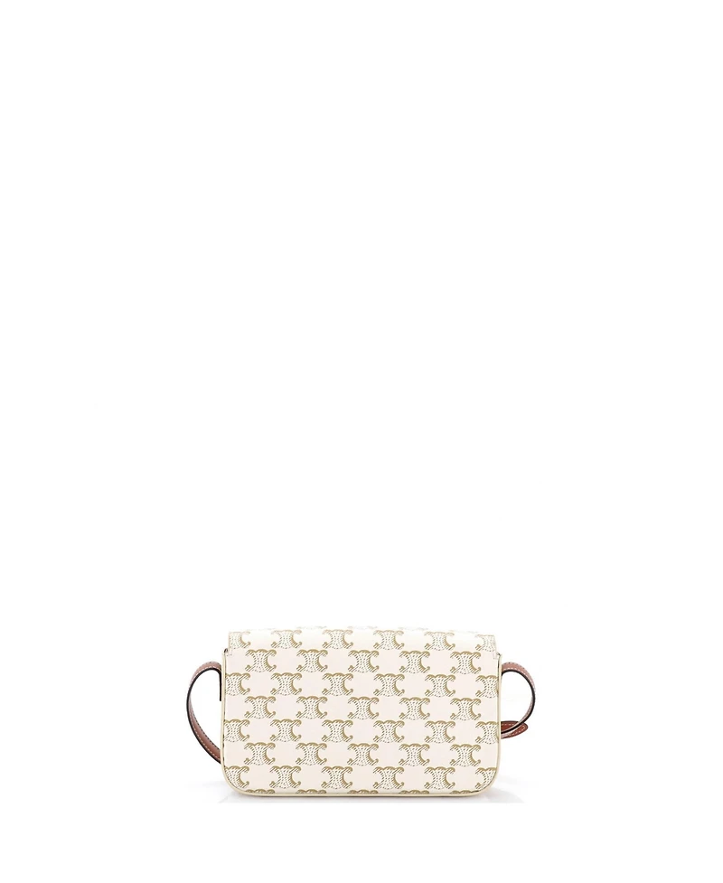 Pre-Owned Celine Triomphe East-West Shoulder Bag Triomphe Coated Canvas