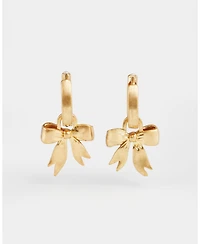 Fable England Gold Forget Me Not Bow Huggie Earrings