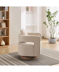 Streamdale Furniture Modern Swivel Accent Chair with Weathered Base