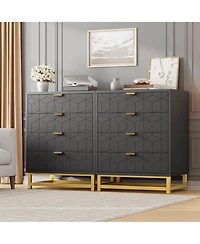 homfan 4-Drawer Dresser with Metal Handles, Modern Chest for Bedroom, Living Room, Hallway