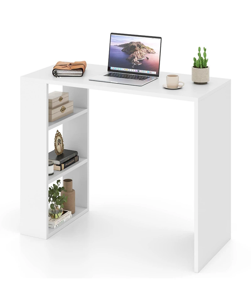 Slickblue 36 Inch Computer Desk with 3 Open Shelves Storage