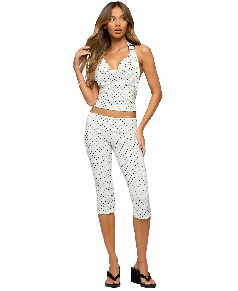 Edikted Women's Eloisa Polka Dot Buckle Halter Top