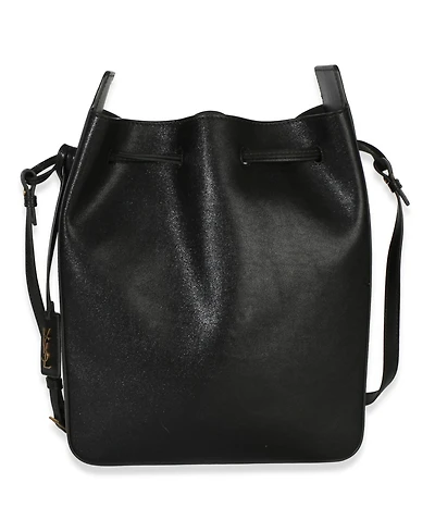 Pre-Owned Saint Laurent Black Calfskin Small Bucket Bag