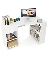 Slickblue Modern Corner Computer Desk with Drawer for Home Office