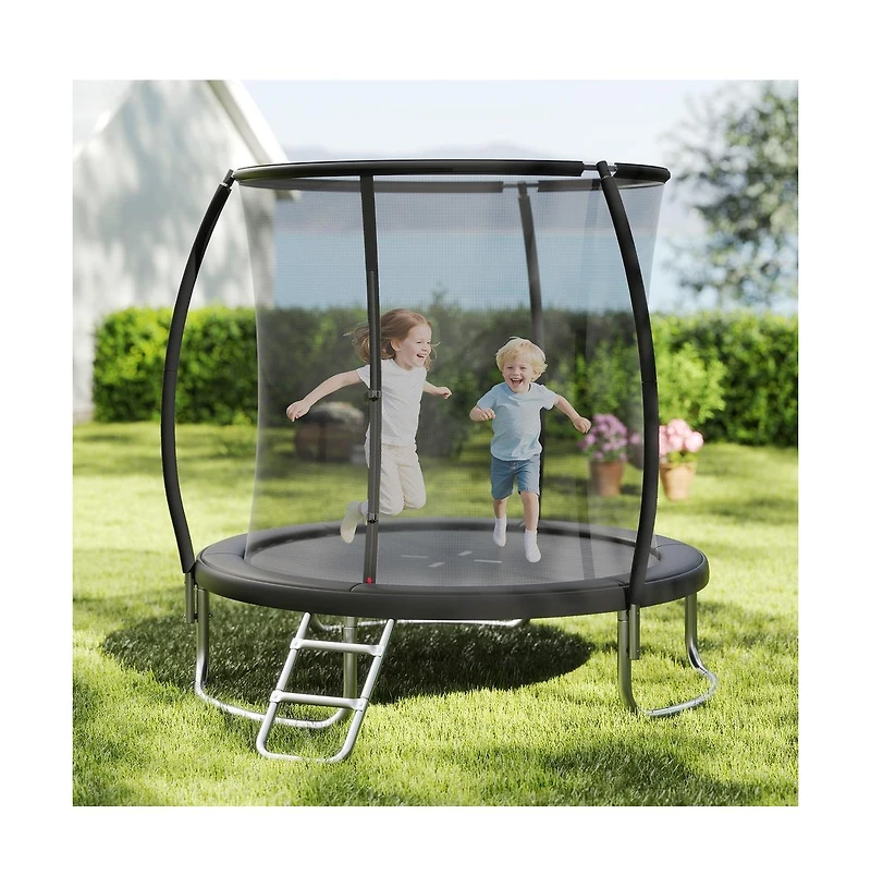Ruie 8 ft Outdoor Heavy-Duty Recreational Trampoline with Safety Enclosure