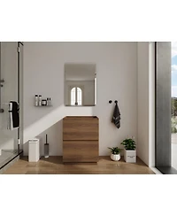 Sillysis Bathroom Vanity Cabinet Only, Freestanding Engineered Wood with 2 Drawers