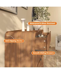 gaomon Modern Fluted Dresser with 5 Drawers