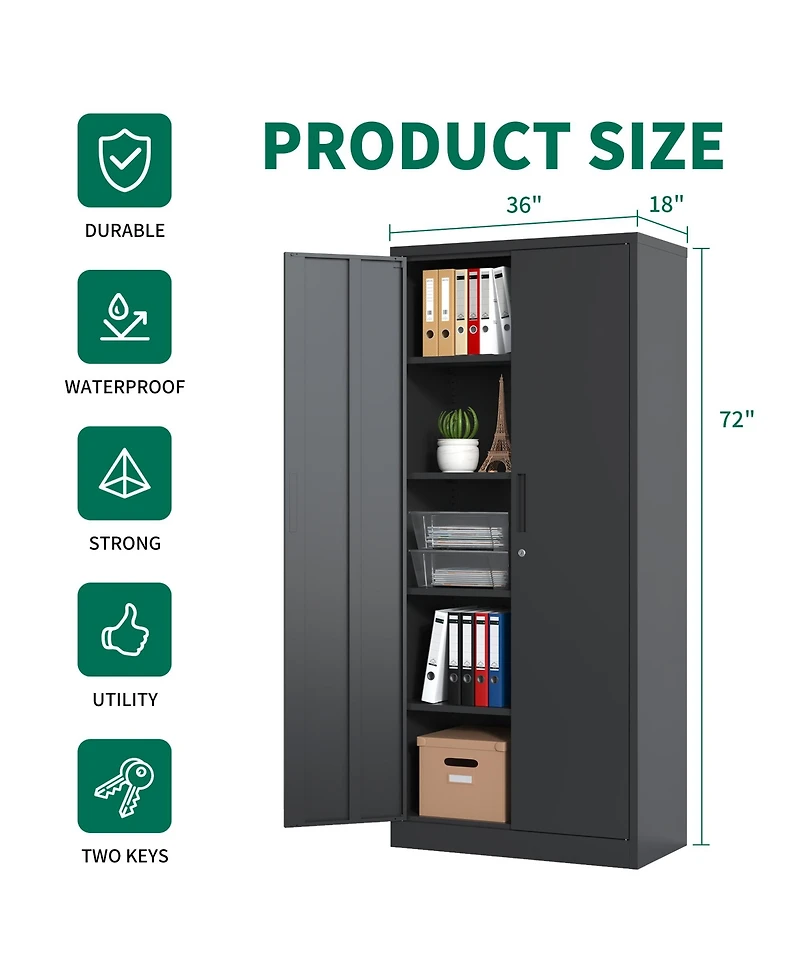 Viyet 72"H Professional Steel Storage Cabinet