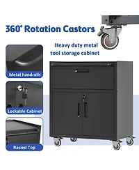 Viyet 35"H Rolling Metal Tool Cabinet